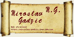 Miroslav Gadžić vizit kartica